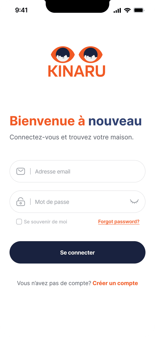Interface Kinaru - Recherche et gestion immobilière simplifiées